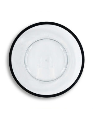 PODTALERZ TRANSPARENTNY Z CZARNYM RANTEM 32 CM