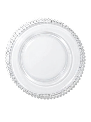 PODTALERZ TRANSPARENTNY Z KULKAMI 32 CM