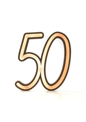Cyfra 50 – neon podświetlany