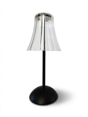 Lampka transparentna z czarną nóżką