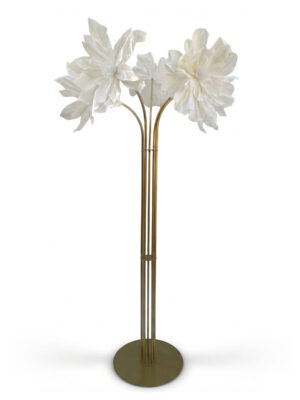 Stelaż złoty 5-ramienny z kwiatami gigantami