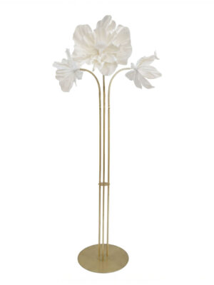 Stelaż złoty 3-ramienny z kwiatami gigantami
