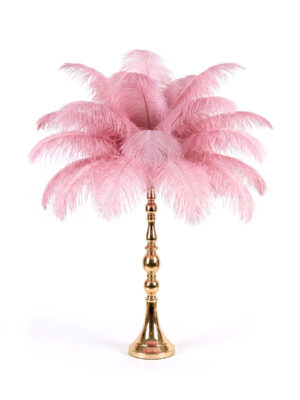 Różowe pióra ze złotym stojakiem – 1 m