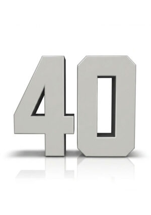 Cyfra 40 – neon 3D podświetlany (różne kolory)